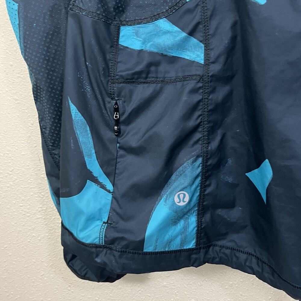 Lululemon Back Pack It Jacket Womens 6 Running Windbreaker Blue Print Hooded - Picture 4 of 6